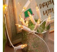 Hellum guirlandes lumineuses d'intérieur, ampoule guirlande noel, 10 guirlande bougie chaude claire, longueur éclairée 1,35m, Couleur du câble blanc, 831184