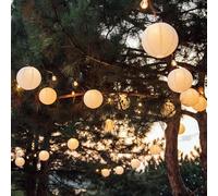 Hellum Lampion LED extérieur avec télécommande résistant aux intempéries avec bougie chauffeplat étanche 12 x 30 cm abatjour en nylon blanc chaud lanterne à piles pour jardin fête mariage 524512