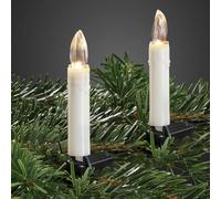 Hellum LED chaîne lumineuse arbre de Noël, 20 LED bougies de Noël 5,7m allumé mini chaîne lumineuse à l'intérieur avec fiche, vert bougies d'arbre de Noël blanc, 560305