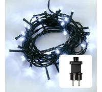 Hellum LED chaîne lumineuse Extérieur ou Intérieur I chaîne lumineuse blanc froid I chaîne lumineuse LED à alimentation électrique avec 40 LED I avec câble en vert <59 lm 560411