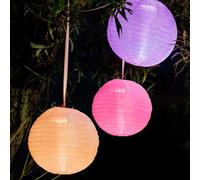 Hellum LED lampe d'extérieur avec télécommande I résistant aux intempéries lampe de thé étanche I 5x30cm abat-jour en nylon blanc avec LED colorées avec 15 options de couleur à piles 150384