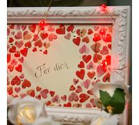 Hellum Lot de 2 guirlandes lumineuses LED en forme de cœur avec 20 lumières, guirlandes lumineuses en forme de cœur pour intérieur, éclairée 1,05 m, avec piles (2 x AA non incluses) <59 lm 150612