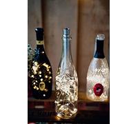Hellum lot de 2 guirlandes lumineuses LED pour bouteilles avec minuterie, 20 LED blanc chaud, éclairage à piles, 2 m, guirlandes lumineuses décoratives pour bouteilles <59 lm 150582
