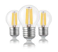 hellum 209112 Lot de 3 ampoules LED E27 Blanc chaud avec 4,5 W Mini globe de rechange pour ampoules à incandescence de 40 W 470 lm 2700 K