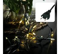 hellum Pisello LED chaîne lumineuse à l'intérieur,alimenté chaîne lumineuse blanc chaud, 20 LED allumé longueur 2,85m, câble vert salon bricolage décoration arbre de Noël fiche pour l'intérieur 560275