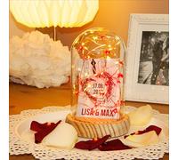 Hellum Set Cloche en verre in uirlande lumineuse avec LED Coeurs, DIY Décoration à piles avec guirlande lumineuse LED rouge avec 20 pcs Coeurs Déco, 151558