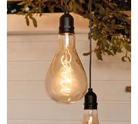 hellum Suspension avec batterie et télécommande pour extérieur, A100 Ø 10 x 20 cm, ampoule dorée, suspension rétro dimmable avec batterie (4xAA non incluses) 524376