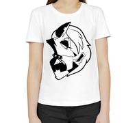 Helluva Boss Loona Phone T-shirt classique à manches courtes et col rond pour femme, Blanc., M