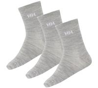 Helly Hansen Enfants Unisexe K Chaussette de base en laine 3 paquets, Gris Mélange, 23-25
