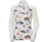 Helly Hansen Base Layer Demi Zip Imprimé Femme Lifa Merino Blanc M