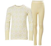 Helly Hansen Jr Graphic LIFA Ensemble de Couche de Base en Laine mérinos pour Enfant Unisexe, 367 Flocon de Neige Jaune crème AOP, 16 Ans