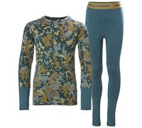 Helly Hansen Jr Graphic LIFA Merino Set Couche de Base inférieure, 453 Dark Creek Splash Camo AOP, 16 Ans Mixte Enfant