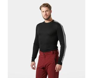 Helly Hansen LifaÂ® Stripe Long Sleeve Crew Base Layer Homme - Black/Ebony - L