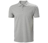Helly-Hansen Manchester Polo pour homme - 100 % coton durable avec col côtelé, coutures latérales et patte avant boutonnée, gris mélangé, taille 4XL
