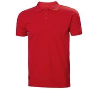 Helly-Hansen Manchester Polo pour homme - 100 % coton durable avec col côtelé, coutures latérales et patte avant boutonnée, rouge alerte, taille XS