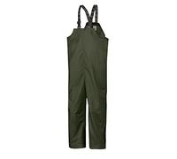 HELLY HANSEN - Salopette ciré Mandal - Vert foncé, XL | Poche poitrine zippée, jambes droites, bretelles élastiques, bavoirs de travail pour homme, équipement de pluie robuste