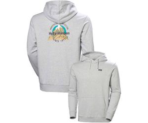 Helly-Hansen - Sweat en coton bi-extensible - Core Graphic Hoodie Grey Melange pour Homme en Coton - Taille L - Gris Gris L