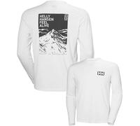 Helly-Hansen - T-shirt respirant avec protection UPF50+ - Skog Graphic Ls Tee White pour Homme - Taille M - Blanc Blanc M