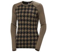 Helly Hansen - W Lifa Merino Midweight Gra Crew Sepia Houndstooth Aop - L - Sous-vêtement technique