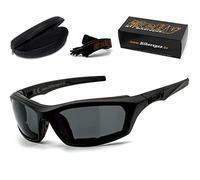 HELLY - No.1 Bikereyes | Lunettes de moto & soleil, anti-buée, rembourrées | Verres changeables nuit, sécurité HLT (fumé [i-stealth])