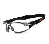 HELLY® - No.1 Bikereyes® | Lunettes de soleil moto | Anti-buée, coupe-vent, incassable, rembourrage et bande | Confort optimal | Lunettes : Moab 5 (transparentes)