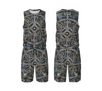 Helm of Awe Maillot de basket-ball 2 pièces pour homme avec gilet de basket-ball et short de sport