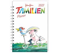Helme Heine: Familienplaner-Buch A5 2027: Familienkalender mit 5 Spalten. Liebevoll illustrierter Buch-Kalender mit Einstecktasche und Schulferien. Terminplaner mit 160 Seiten.