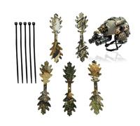 Helmet Cover - Camouflage Strips 5 pièces | Camouflage Helmet, Polyester Concealment Set With Cable Ties, Natural Outdoor Gear For Hunting Trips, Jungle Desert Wilderness Adventure Training And Surviv