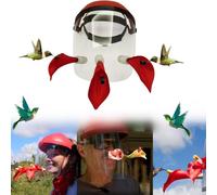 Helmet-Style Hummingbird Feeders,Wearable Hummingbird Feeders Mask,Wild Bird Feeder Hands-Free Helmet Design with Adjustable Headband,Suitable for Garden Outdoor Patio Accessory