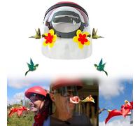 Helmet-Style Hummingbird Feeders,Wearable Hummingbird Feeders Mask,Wild Bird Feeder Hands-Free Helmet Design with Adjustable Headband,Suitable for Garden Outdoor Patio Accessory