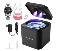 Helmsyde Nettoyeur Ultrasonique UV 45kHz Nettoyeur de Retenue à Ultrasons 190ml Nettoyeur Ultrasons Portable Nettoyeur Ultrason Appareil Dentaire pour Aligneurs Prothèses Gouttières Blanchimen Bijoux
