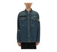 Helmut Lang - Chemise Uniforme en Denim - Homme - Chemises - Bleu - Taille: XL