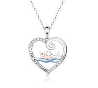 Helonley Collier de natation pour femme - Argent sterling 925 et oxyde de zirconium Collier de natation Bijoux I Can Do All Things Sports Collier Pendentif Collier Cadeau pour femme Argent sterling