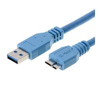 Helos 014690 3m USB A Micro-USB B Mâle Mâle Bleu câble USB 014690, 3 m, USB A, Micro-USB B, 2.0/3.0 (3.1 Gen 1), Mâle/Mâle, Bleu