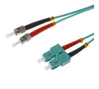 Helos 10m OM3 SC/ST - fiber optic cables (SC, ST, Male/Male, OM3, Turquoise, Mul