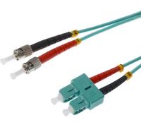 Helos 126419 Câble patch fibre optique 50/125µm OM3 aqua 10m SC/ST