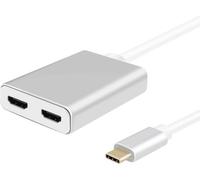 Helos 288384 Helos Splitter USB 3.1 Type-C 2x HDMI Premium argenté