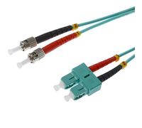 Helos 2m OM3 SC/St câble de Fibre Optique Turquoise - Câbles de Fibre Optique (2 m, OM3, SC, St, Male Connector/Male Connector, Turquoise)