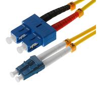 Helos 3m OS2 LC/SC câble de fibre optique Jaune - Câbles de fibre optique (3 m, OS2, LC, SC, Male connector / Male connector, Jaune)