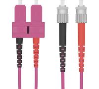 helos Câble patch à fibres optiques 50/125µm OM4 ST 20,0m 2x ST mâle/mâle, erika-violet (126427)