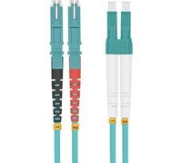 Helos - Câble patch - E2000 multimode vers LC multimode - 1 m - Fibre optique - Duplex - 50/125 micromètre - OM3 - Aquamarine