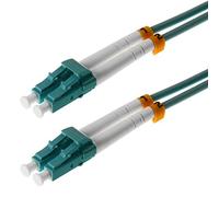 Helos Câble Patch Fibre Optique LC/LC Duplex 50/125µm OM3 Aqua 1,5m