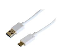 Helos Câble USB 24 broches USB-C mâle vers USB-A mâle USB 3.1 1 m Blanc