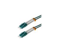 Helos - Cordon de raccordement - LC multi-mode (M) pour LC multi-mode (M) - 3 m - fibre optique - duplex - 50 / 125 microns - OM3 - turquoise