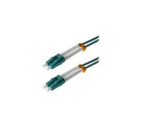 Helos - Cordon de raccordement - LC multi-mode (M) pour LC multi-mode (M) - 5 m - fibre optique - duplex - 50 / 125 microns - OM3 - turquoise