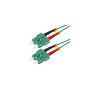 Helos - Cordon de raccordement - SC multi-mode (M) pour SC multi-mode (M) - 10 m - fibre optique - duplex - 50 / 125 microns - OM3 - turquoise