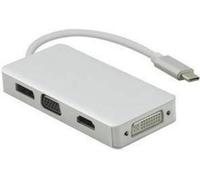 HELOS DOCKINGSTATION, USB 3.1 TYPE -C ST./DP/HDMI/DVI/VGA BU, PREMIUM 4K, PLATA