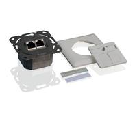 Helos Junction Box, Cat 6A (EIA/TIA), AP/UP, 2 Port, Horizontal, Pure White