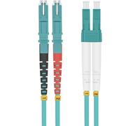 Helos LWL Patch Cable E2000 (LSH)/LC Duplex 50/125 μm OM3 Aqua 10 m