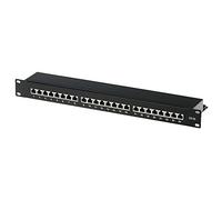 Helos - Patch Panel - Rack montierbar - RJ-45 X 24 - Schwarz - 1U - 48.3 cm (19")